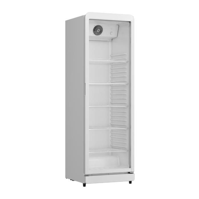 Armoire à boissons - 400L Blanche Luxe - 1 porte vitrée - Froid ventilé +1/+9°C - LED