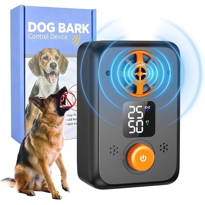 Anti Aboiement Chien Ultrason Puissant - Appareil Anti-Aboiement Ultrasonique Chien avec 5 Fréquences Ajustables 3 Portées