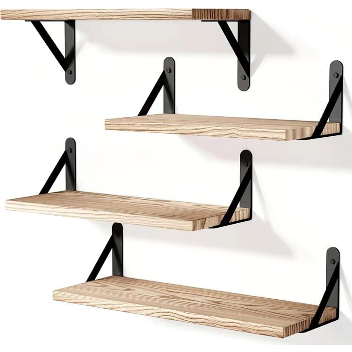 Lot De 4 Étagères Murales Flottantes Pour Décoration De Chambre À CoucherÉtagères Flottantes De Différentes Tailles Pour Ra[BI210]