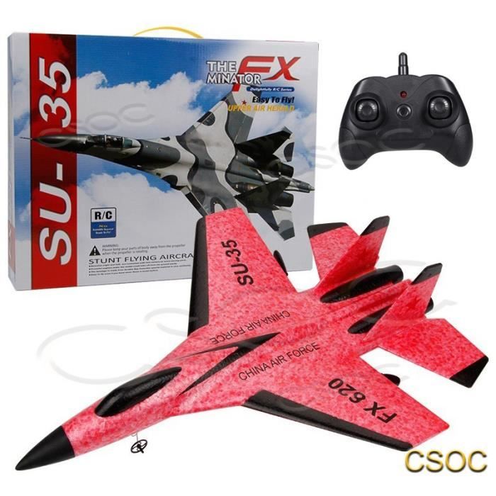Risegun Avion RC SU-35 Prêt à Voler - EPP Léger - Télécommande 2.4GHz - Débutant - 100m