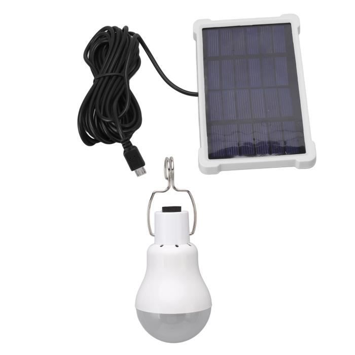 Akozon Lampe solaire d'ampoule LED ampoule solaire lumière Portable ABS