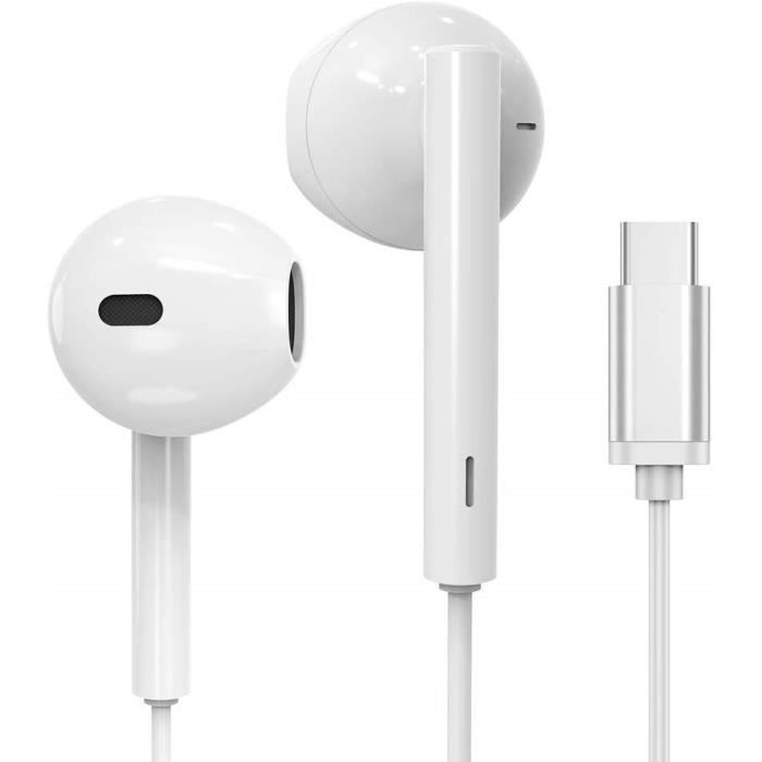 Huawei P30 Pr écouteurs USB de Type C dans l'oreille Écouteurs filaires Casque stéréo HiFi avec Micro et contrôle du Volume pour Google Pixel 5/4/3/2 Écouteurs USB C Samsung S20 