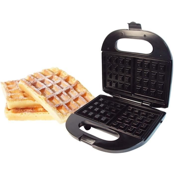 Mini Gaufrier 4 En 1 – Gaufres, Beignets, Crêpes Et Sandwichs Grillés – Compact 22x22x10 Cm
