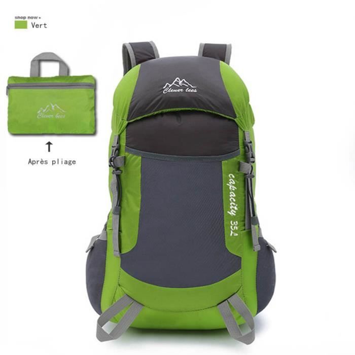 Sac a dos de randonnee Marque Modele Ultra leger Grande capacite Vert Cdiscount Sport
