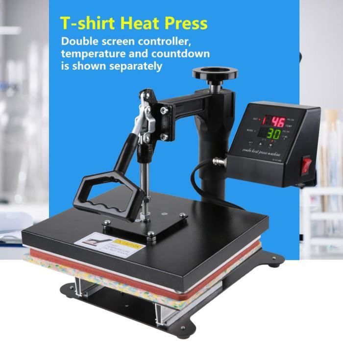 Presse à Chaud Transfert de chaleur Press Machine double affichage  numérique pression T-shirt - Cdiscount Informatique