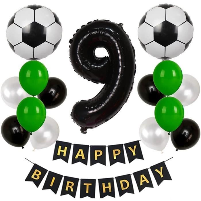 Decoration De 9e Anniversaire Ballon De Football 9 Ans Noir Decoration D Anniversaire Pour Garcon 9 Ans 9 Ballons De Football 321 Cdiscount Maison