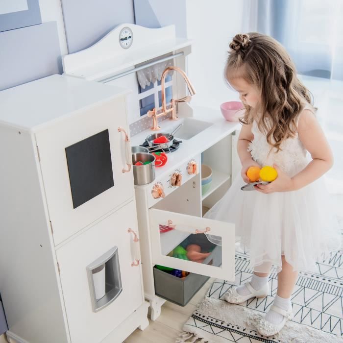 Little Chef Ensemble de Jeu de Cuisine en Bois Or Blanc et Rose Teamson Kids TD-12952A Little Chef Ensemble de Jeu de Cuisine en Bois Or Blanc et Rose Teamson Kids TD-12952A