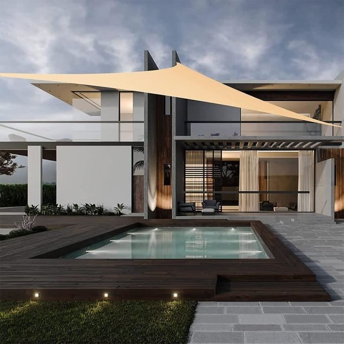 Voile D'ombrage Triangulaire 4x4x5.7m Toile Ombrage Une Protection Des Rayons Uv Pour Exterieurterrassejardin Gris 77789030