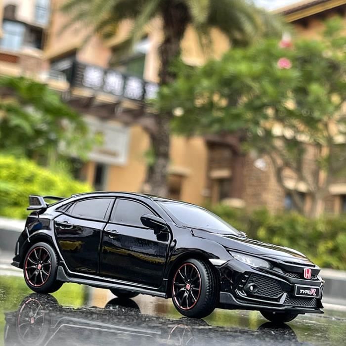 1:24 HONDA CIVIC TYPE R modèle de voiture de sport en alliage moulé sous pression et véhicule jouet modèle de voiture de course en métal Collection sonore et lumineuse cadeau pour enfants