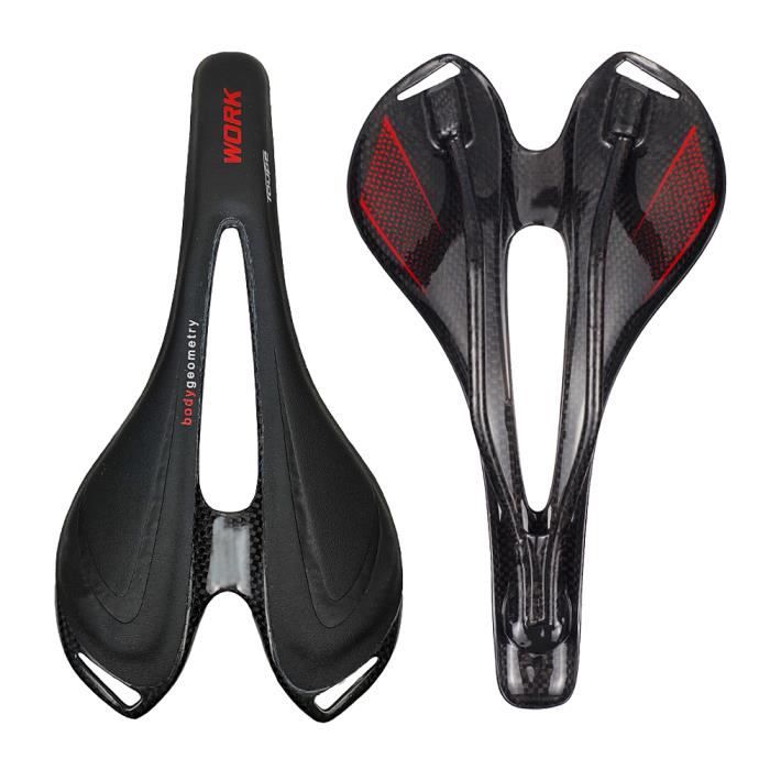 Noir - Selle de vélo en carbone ultralégère pour homme et femme, siège de vélo de route, VTT, siège de vélo d