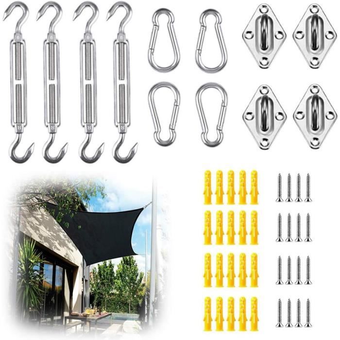 Kit De 20 Oeillets De Fixation En Acier Inoxydable Avec Vis - Pour Hamac, Voile D'ombrage, Rideaux, Suspension - 3