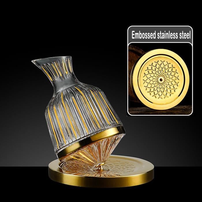 Paysky Carafe à décanter épaisse avec coffret cadeau, verre cristal gravé, cadeau élégant et illustration – Bouteille complète de 1500 ml