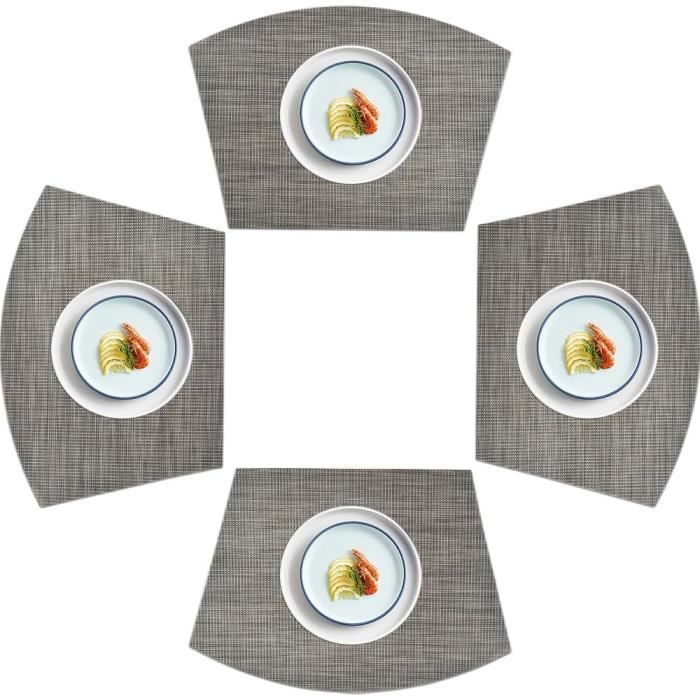 Lot de 4 sets de table, 45 x 30 cm, Kaki