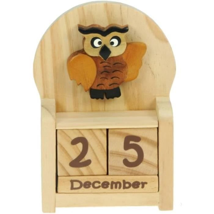 CALENDRIER DE TABLE Calendriers De Bureau En Bois Calendrier Bloc Perpétuel EUR 29,18 - FR