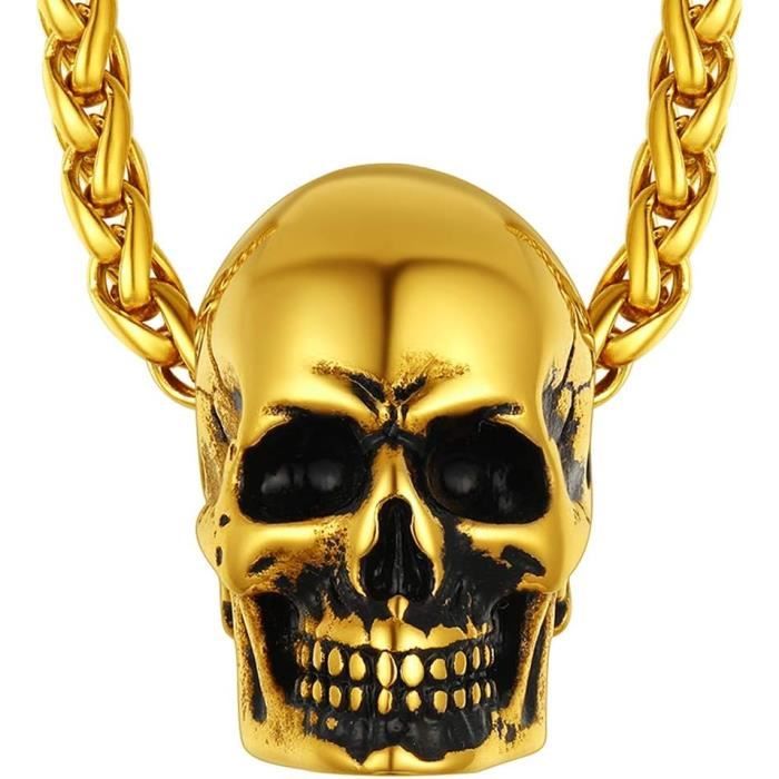 Collier Pendentif Tête De Mort Sphinx (Hawk Moth) – Chaîne En Acier Inoxydable 56cm