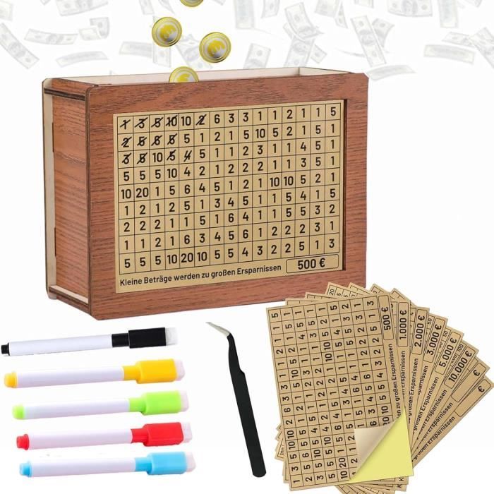 Tirelire Bois, Tirelire Magique Réutilisable Tirelire Compteur