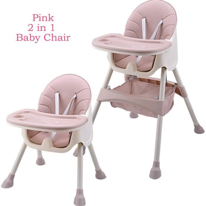 Chaise haute pour enfant multifonctionnelle rose