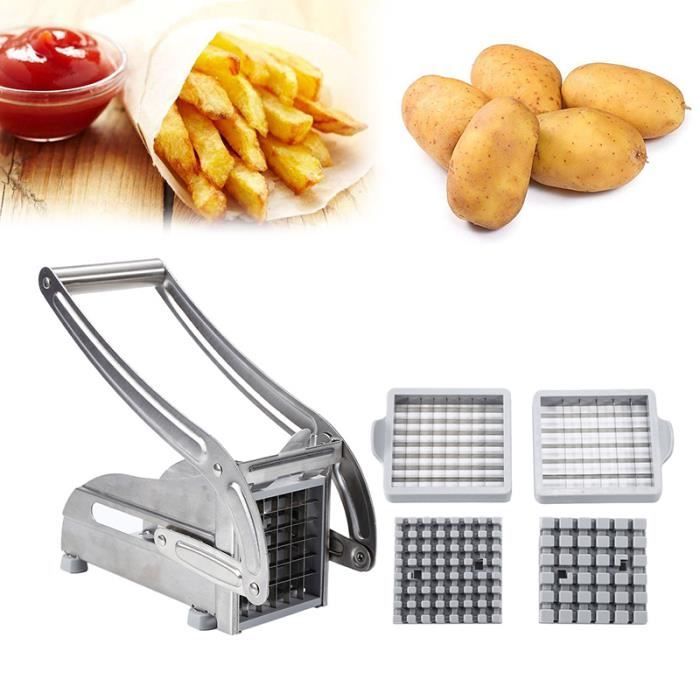 5 en 1 coupe-pommes de terre en acier inoxydable pommes de terre coupe-l/égumes fruits coupe-hachoir hachoir fabricant de frites outil de cuisine Gadgets