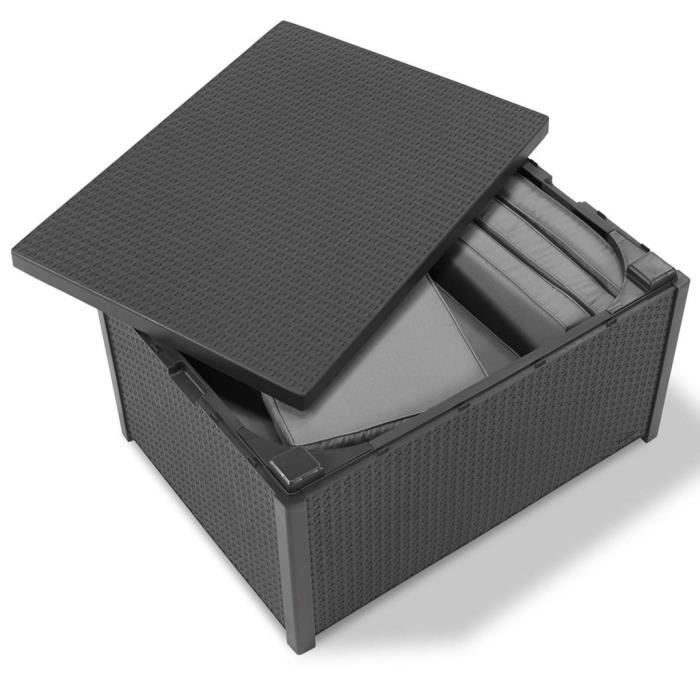 Coffres De Jardin Allibert Table De Rangement Arica Graphite