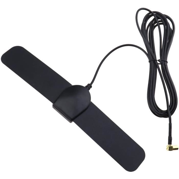 Antenne DAB+ Pour Voiture - Adaptateur SMB, Câble RG174 3m, Universelle Pour Autoradio - Gain 10 DBi, Fréquence 170-240MHz & 1452-1492MHz