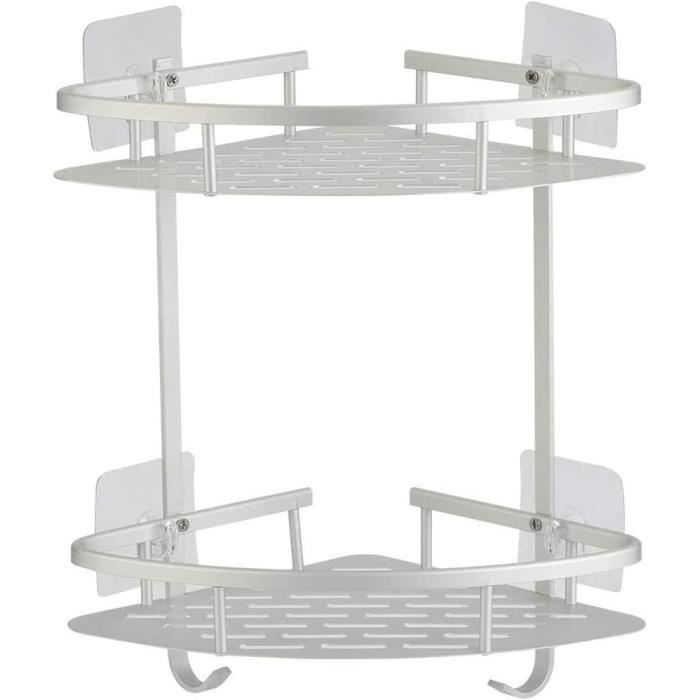 Etagère D’Angle De Douche, Etagère De Salle De Bain Sans Forage Avec 4