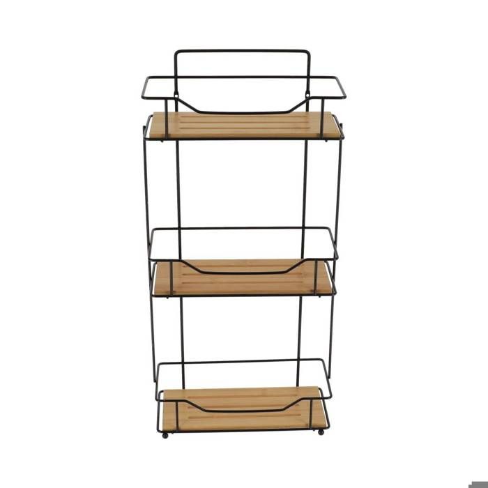 ETAGERE RECTANGULAIRE A POSER OU A FIXER/3 NIVEAUX BAMBOU - NOIR/BAMBOU - Tendance ETAGERE RECTANGULAIRE A POSER OU A FIXER/3 NIVEAUX BAMBOU - NOIR/BAMBOU - Tendance