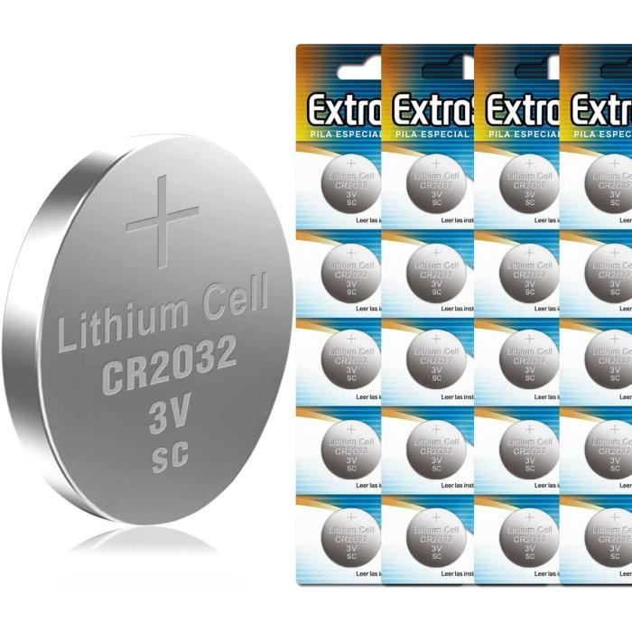 Pile bouton CR2032 Lithium - 3 V - Paquet de 2