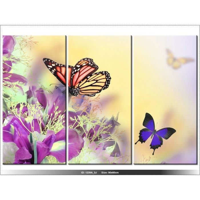 60 X 90cm Papillon Tableau Multi Panneaux Moderne Deco New Design Full Color Butterfly Achat Vente Tableau Toile Cdiscount