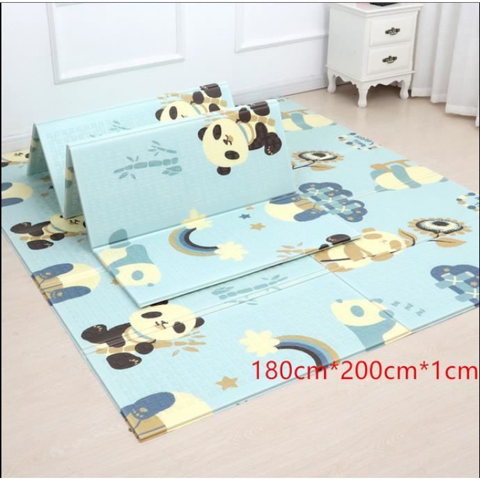 180 0cm Tapis De Jeu Pour Bebe Double Face Xpe Tapis Pliable En Mousse Tapis De Sol Antiderapant Impermeable Panda Cdiscount Jeux Jouets