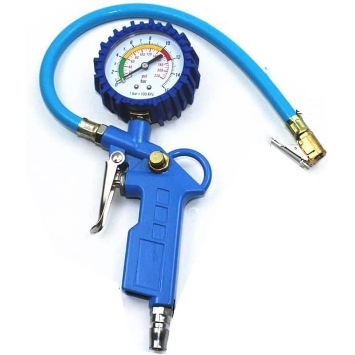 Retoo Manomètre Pression Pneus Numérique - Pistolet Gonflage 220PSI Multifonction Voiture Moto Vélo