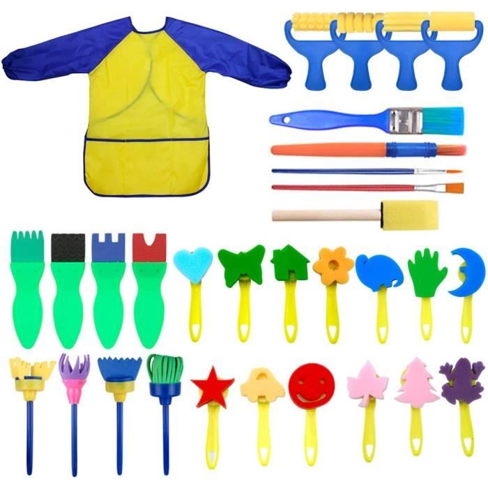 Brosses de peinture à l'éponge d'apprentissage précoce [Multicolore-2
