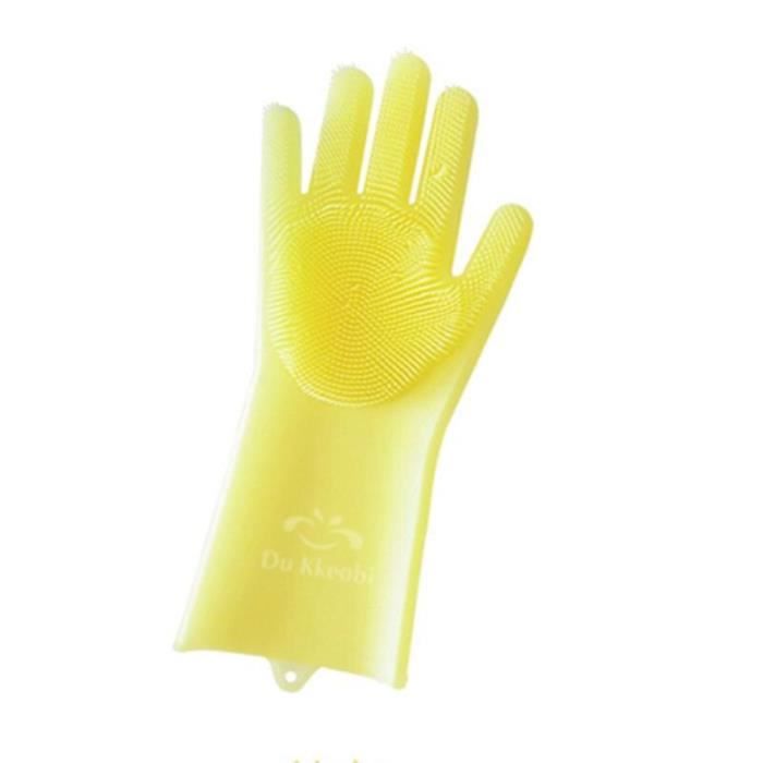 Gants De Nettoyage En Silicone Avec Brosse - Réutilisables, Résistants à La Chaleur (-60°C à +230°C) - Pour Cuisine, Salle De Bain, Voiture - 7