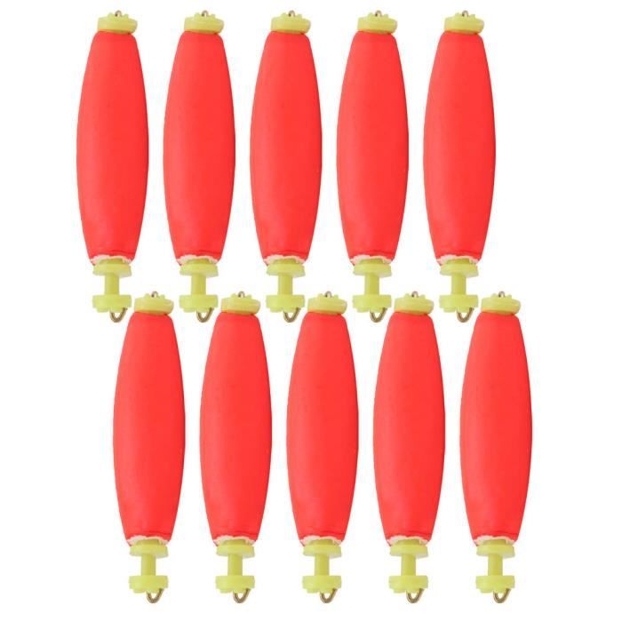 Flotteur - EVA - Lot de 10 - Rouge - Pêche en mer - Type rond ou ovale