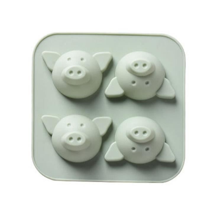 Moule A Gateaux 4 Trous Mignon Cochon 3d Forme Antiadhesive Silicone Gateau Moule Pour La Cuisson Bricolage Gelee Type Vert Clair Cdiscount Maison
