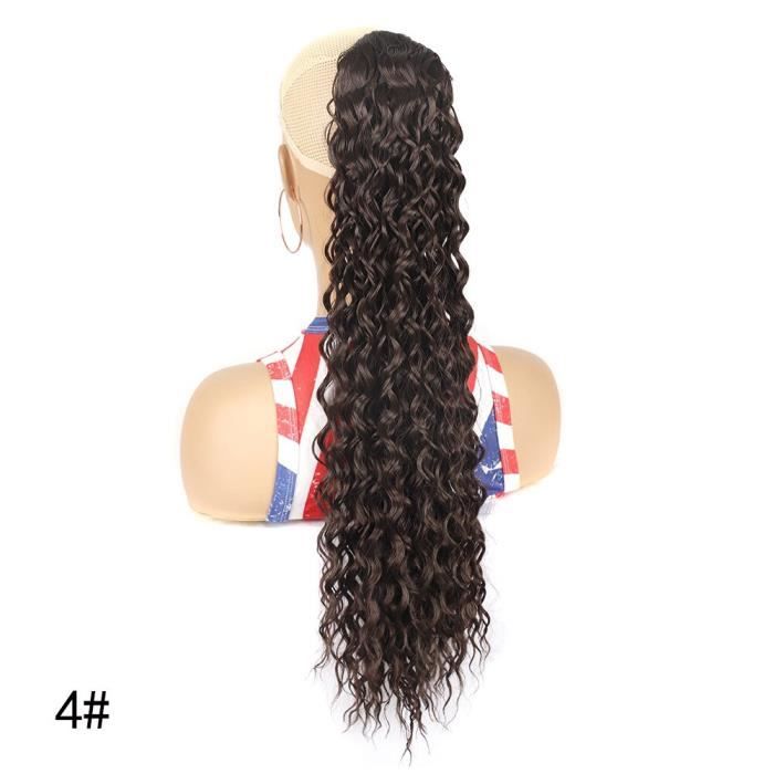 24 Extension Queue de Cheval Postiche - Ondulé Marron Clair - Wrap
