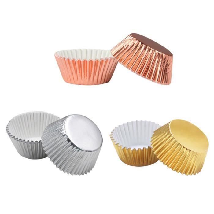 300PCS épaissie feuille d'aluminium Cupcake Liners Cake moules à