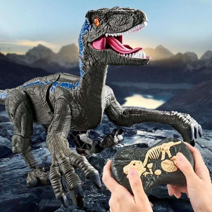 Jouet Dinosaure Télécommandé T-Rex Bleu 2,4 GHz Avec Spray, Lumière Et Rugissement - Pour Enfants Dès 3 Ans