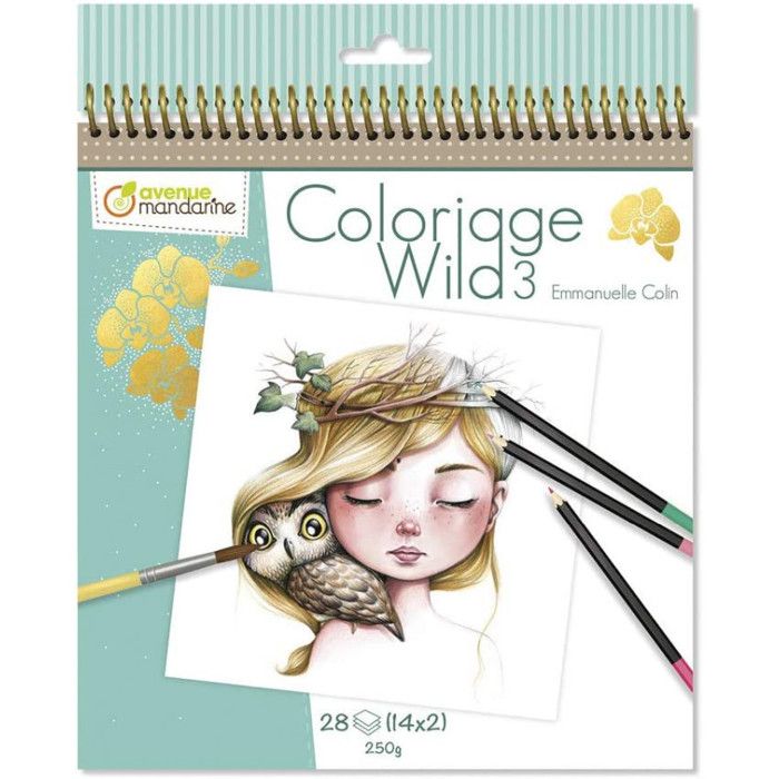 carnet de coloriage collector wild 3 28 visages a colorier cdiscount beaux arts et loisirs creatifs lagoona