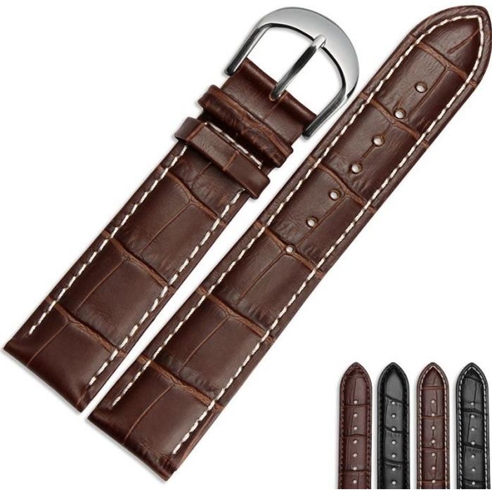 Montre en cuir Band, véritable peau de vache de rechange Bracelet de montre  pour les hommes et les femmes brun 22 mm , - Achat/vente bracelet de montre  - Cdiscount