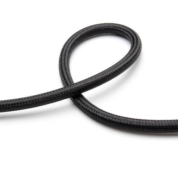 C/âble /électrique rond//rond avec rev/êtement en tissu Section 2/ x 0.75 Noir Coton