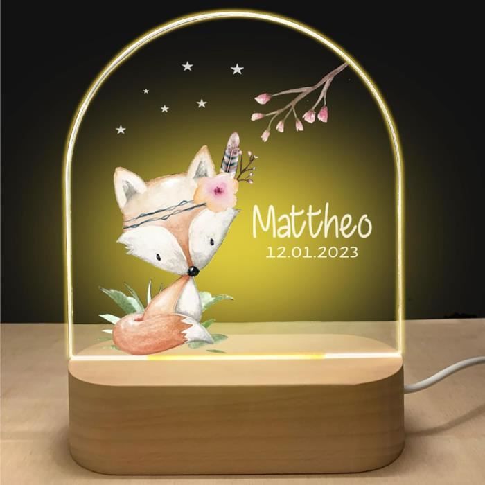 Veilleuse Bebe Personnalise Avec Prenom Date Cadeau Naissance Garcon Et Fille Original Cadeau De Bapteme Pour Bebe Naiss u400 Cdiscount Puericulture Eveil bebe