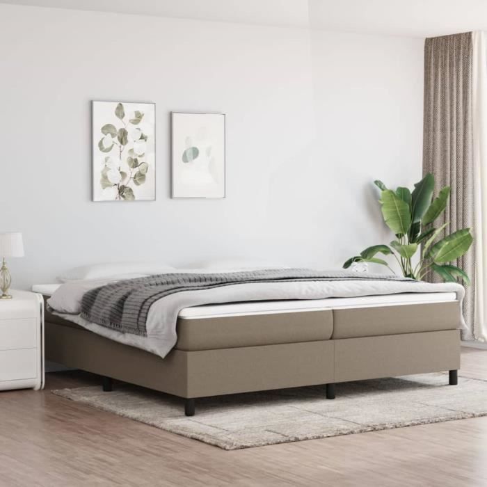 FAMIROSA Sommier à Ressorts de Lit Taupe 200x200 cm Tissu-890