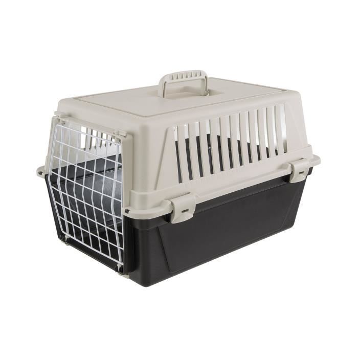 Panier de transport pour chats et petits chiens - FERPLAST - ATLAS 10EL - Plastique - Porte métal - Noir