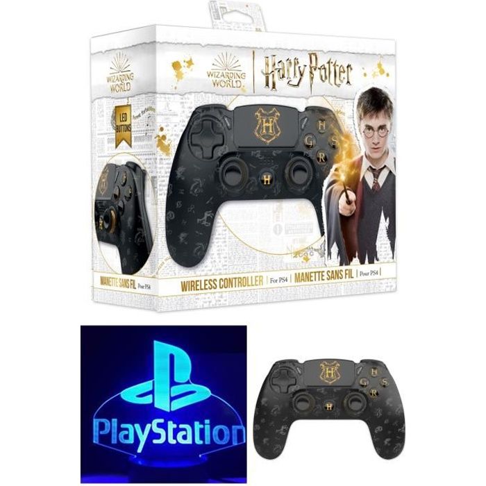 Manette Ps4 Bluetooth Harry Potter Lumineuse 3.5 Jack + Casque Spirit Of Gamer Pro H3 Ps4 Ps5 Playstation - vue 3