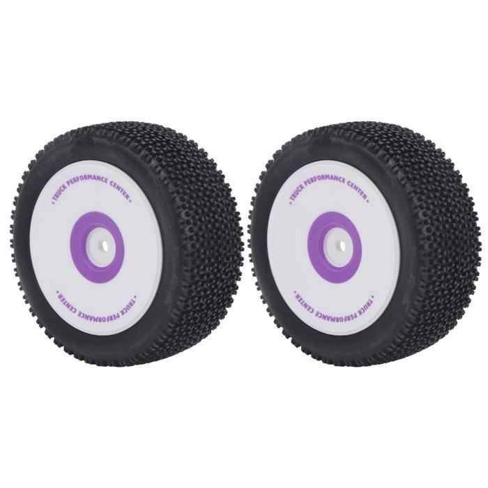 2 Pneus En Caoutchouc Avec Jantes En Plastique Pour Voiture RC 1/12 – Diamètre 90 Mm – Antidérapants Et Durables