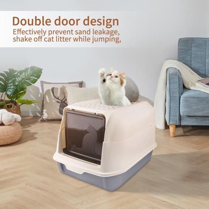 Comparer les prix de JEOBEST. Litière pour Chat avec Couvercle, litière pour Chat, Facile à Nettoyer et Grande capacité 36*51*34cm