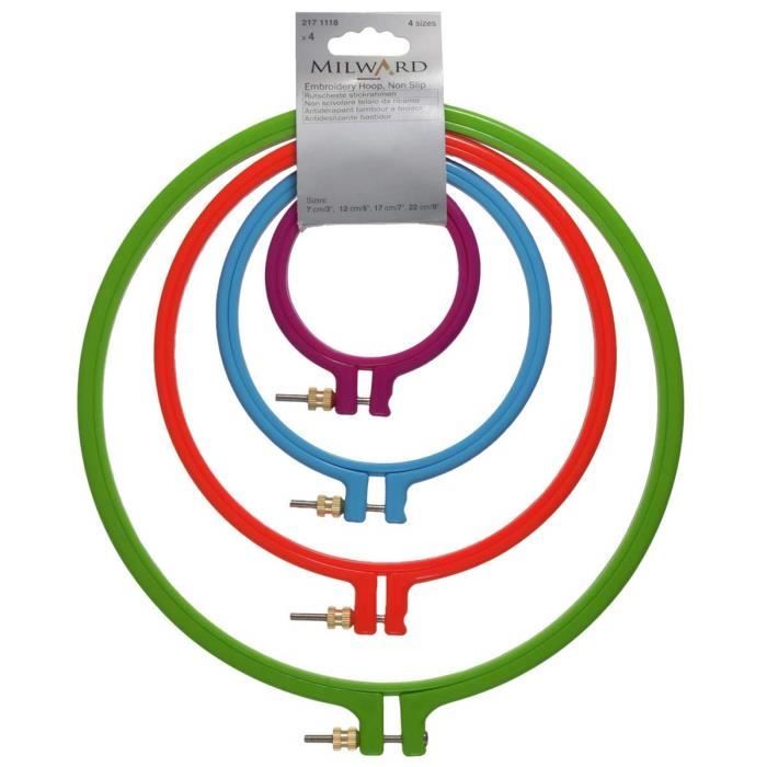 Lot De 5 Cerceaux à Broder En Plastique - Tailles 12,7 à 27,9 Cm - Vis En Laiton Réglable - Pour Point De Croix, Broderie