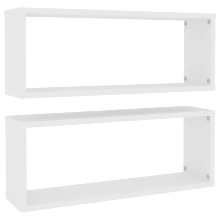 Étagères murales - MOTHINESSTO - LY4703 - Blanc - 60x15x23 cm - 2 pcs