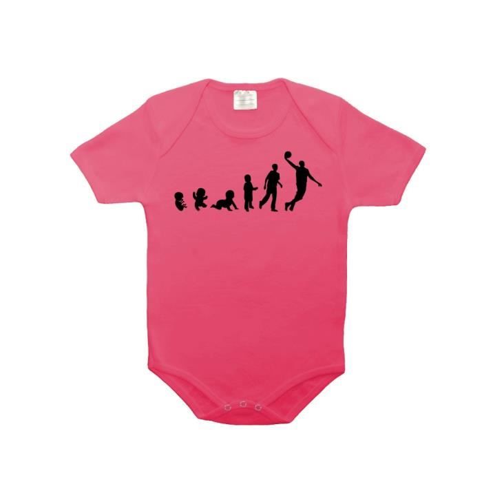 Body Bebe 100 Coton Evolution Bebe Basketball Rose 6 12 Mois Rose Cdiscount Pret A Porter
