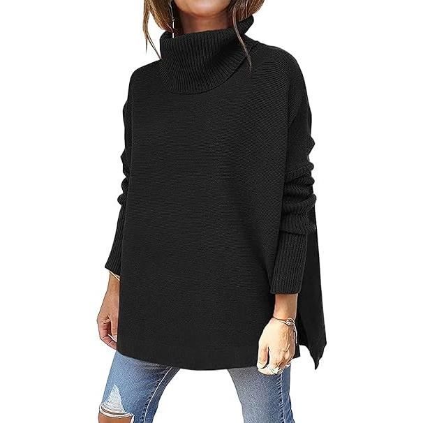 Pull Femme Hiver Col Roule Pullover Chaud Femme Manche Longue Chandail Elegant Pull Tricote Automne Hiver Noir Noir Cdiscount Pret a Porter